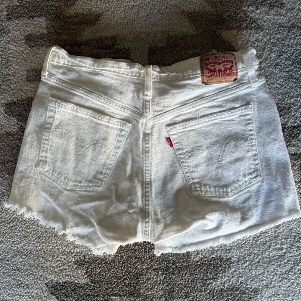 Levi's Classic White Denim Shorts